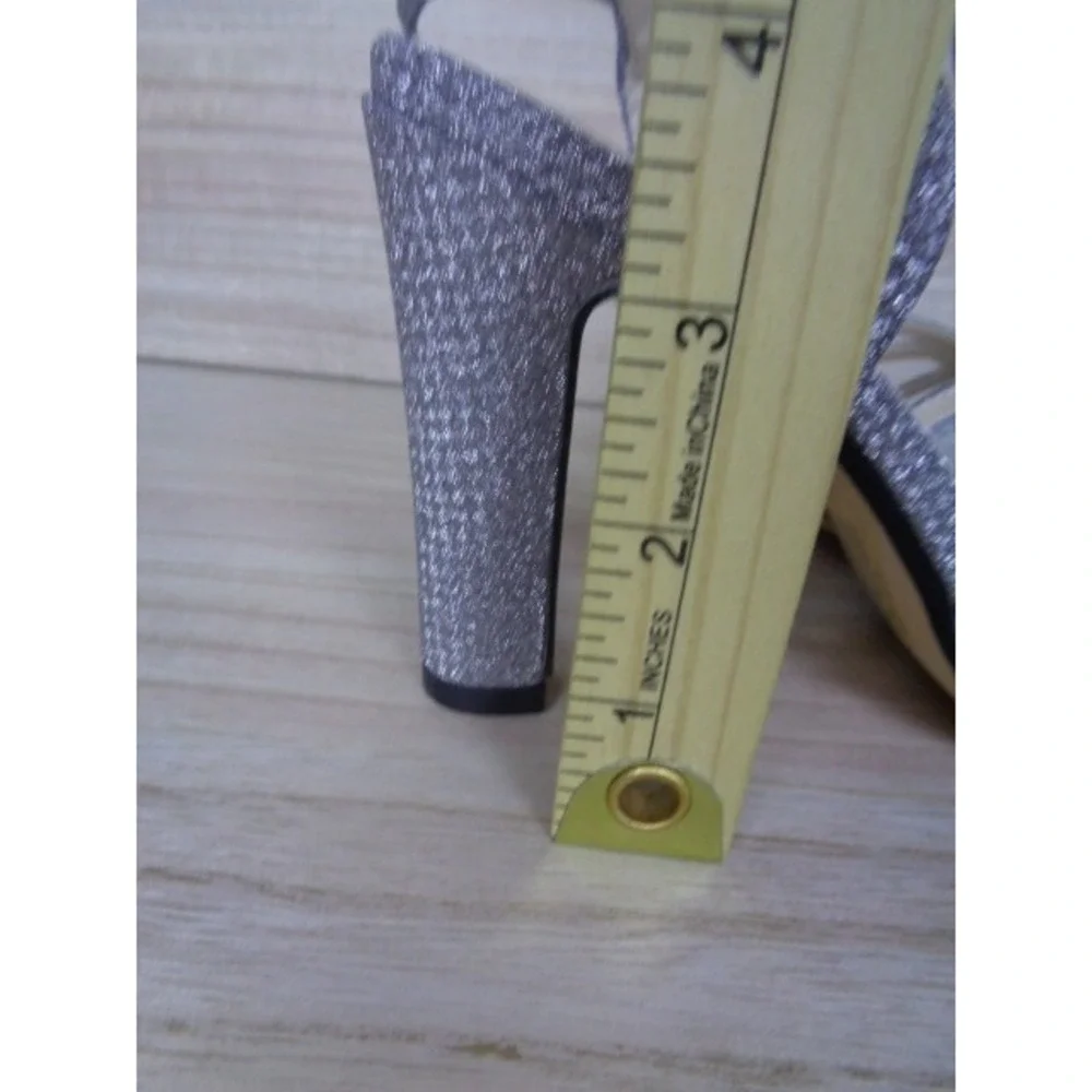 Touch Ups by Benjamin Walk Anya Silver‎ Glitter Platform Sandals Womens Size 6.5